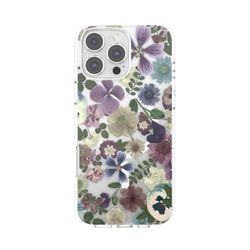PopSockets Funda para iPhone 16 Pro MAX Compatible con MagSafe, Funda para iPhone 16 Pro MAX, Compatible con Carga inalámbrica, Solo Funda, Flores prensadas