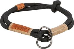 TRIXIE Collare per cani BE Nordic S nero/sabbia – comodo collare per cani di piccola taglia con limitatore di trazione – robusto ed elegante – 17315