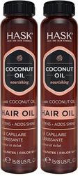 HASK Coconut Nourishing Shine Oil Vial for All Hair Types, Color Safe, Gluten & Sulfate Free - 1 x 18mL (Pack of 2)