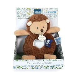 Doudou et Compagnie - Collection UNICEF - Peluche Veilleuse Bébé - Hérisson Marron tout Doux - 20 cm - Cadeau Naissance Idéal pour Bébé Fille et Garçon - Bébé & Moi - DC3995