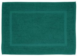 WENKO Paradise terrycloth bath mat in dark green, absorbent & low-maintenance bath mat in heavy-duty quality, soft bathroom rug made of 100% cotton, washable & suitable for tumble drying, 50 x 70 cm