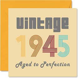 78e verjaardagskaarten voor mannen en vrouwen - vintage 1945 tot in de perfectie verouderd - 78 verjaardagskaart grappig voor haar hem, 145 mm x 145 mm beste vriend verjaardagskaarten voor mama papa opa oma opa opa oppas
