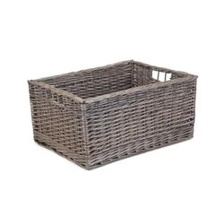 Red Hamper Jumbo Antique Wash Unlined Wicker Storage Basket, Brown, 50 x 42 x 26 cm