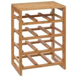 5 five simply smart FIVE23-189634 Five Bamboo Rack for 12 Bottles Height 47 cm, Beige