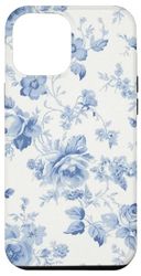 Carcasa para iPhone 15 Pro Max Toile, rosas, rosas azules, primavera, verano, flores, flores azules.