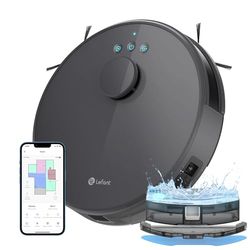 LEFANT M1 Robot Aspirapolvere Lavapavimenti con Mappatura, Navigazione LDS, Mappatura Multistrato, 150 Minuti, 4000pa, No-go Zone,Aspirapolvere Robot Adatto a Peli di Animali e Pavimenti Duri,Grigio