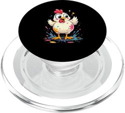 Gallina divertida con manchas de colores vivos PopSockets PopGrip para MagSafe