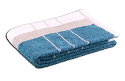 Gözze - Telo Mare, 100% Cotone, Berlino, Motivo a Righe, 100% Cotone, 70 x 140 cm - Blu Petrolio/Tortora