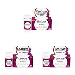 Centrum Women Multivitamin Tablets for Women, Vitamins with 23 Essential Nutrients, Including Vitamin C, D, and Iron, 60 ct (Packaging and Tablet Colour May Vary Slightly) (Pack of 3)
