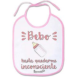 Supermolon 00662 –"Bebo Hasta Quedarme Inświadome Śliniak dziecięcy ze sznurowaniem, różowy pastelowy, unisex