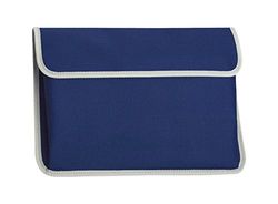 eBuyGB A4 Document Portemonnee met Grijs Sierlijst, Navy Blauw