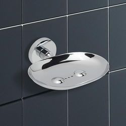 IPEA Porte-Savon Mural Adhésif en métal – Pas Besoin de perçage – Design Moderne – Porte-Savon Mural à Coller dans la Salle de Bain, Douche, Cuisine, Maison – Porte-Savon ou éponge – Rond
