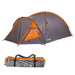 OUTLINER | Tente de Camping et Randonnée pour 3 Personnes | Toile de Tente Imperméable et Coupe-Vent | Tente Trekking avec Moustiquaire | Facile à Assembler | Orange, Gris