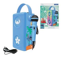 Lexibook, Disney Stitch, Altoparlante Bluetooth® wireless luminoso con microfono, Effetti di luce multicolori, Slot per scheda SD/TF, Batteria ricaricabile, Blu, BTP185DZ