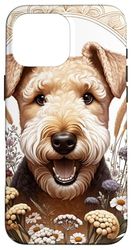 Lakeland Terrier Dog Summer Wildflowers Opera d'arte Custodia per iPhone 16 Pro Max