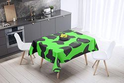 Bonamaison, Anti-moisissure, Séchage Rapide, Résistant aux Taches, Lavable en Machine, 100% Polyester Nappe de Table, Fumée Verte néon, 140 x 140 Cm - Conçu et Fabriqué en Turquie