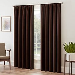 Eclipse Tricia Rod Pocket Blackout Thermapanel, Espresso, 52x95