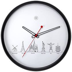 World Tour Wandklok, Zwart