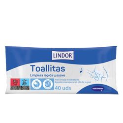 Lindor Skin Toallitas Íntimas Desechables, Humedecidas con Loción Limpiadora, Libre de PEG, 40 Unidades