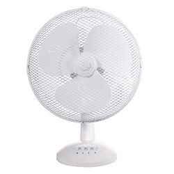 Russell Hobbs RHPDF1221 Tafelventilator, draagbaar, licht, 30,5 cm, 3 snelheden, groothoek-zwenken, krachtige luchtstroom, stil in bedrijf, ideaal voor slaapkamer of kantoor, wit