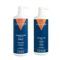 Valquer Profesional Confezione shampoo + maschera effetto ghiaccio capelli lisci senza sale, senza siliconi, senza parabeni e solfati. - 2L