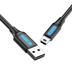 Velocraze Câble USB 2.0 mini USB vers USB de 3 m, noir, idéal pour le transfert de données et la charge, robuste et flexible.