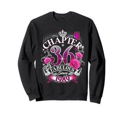Womens Chapter 36 Fabulous Since 1989 36th Birthday Design Felpa