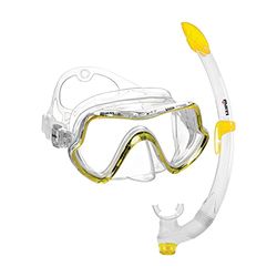 Mares - Masque et Tuba Aquazone Combo Pure Vision, Combinaison Masque et Tuba Snorkeling Adulte, Unisex, Jaune