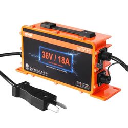 VEVOR Chargeur de Batterie pour voiturette de Golf 36 V, Chargeur de Voiture Intelligent Prise Crowfoot, 18 A, Compatible avec Batteries au Plomb AGM/Gel/EFB MF NMC LiFePO4 pour Club Car EZGO Yamaha