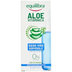 Equilibra, Siero Viso Doposole, 30 ml, con Aloe Vera Equilibra (40%), Vitamina E, Olio di Mandorle Dolci, Siero Gel, Dermatologicamente Testato e Adatto a Pelli Sensibili