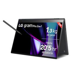 LG Gram Pro 2 w 1 16T90SP-K.AA75B - ultralekki notebook 40,6 cm (16") 2880x1800, Panel OLED Antireflection, Intel® Core™ Ultra 7, 16 GB RAM, 512GB SSD, 1399 g, Bateria 20,5 h, Windows 11, Czarny