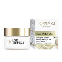 L'Oreal Creme rehidratante para olhos enriquecido com peptídeos de colagénio, anti-floração ataca manchas de idade - 15 ml