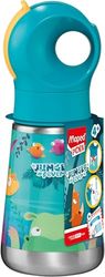 Maped Picknickdrinkfles voor kinderen, BPA-vrij, grappig design met spiraalrietje, lekvrij deksel en gemakkelijk mee te nemen, waterfles voor kinderen, ideaal voor school en sport
