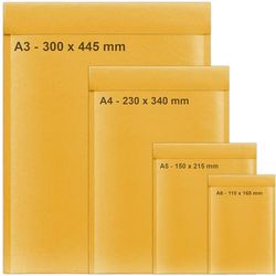 A3 A4 A5 A6 Mix Size Bubble Padded Envelopes for Packaging Postage Peel & Seal Shipping Bag Mailers Postal Wrap 40 Pack