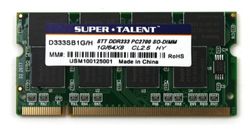 Super Talent D333SB1G/H arbetsminne 1 GB (333 MHz, CL 2,5 l) DDR1 RAM