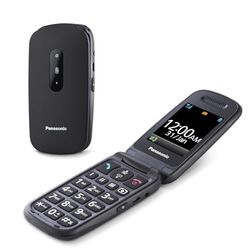 Panasonic KX-TU446EXB Teléfono Móvil Para Personas Mayores (Resistente a Golpes, Cámara, Incluye Auriculares y Cargador, Indicador LED), Negro