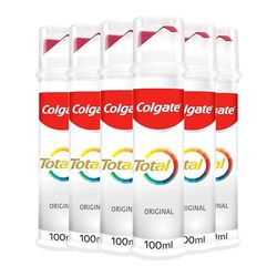 Colgate Total Original Toothpaste 6 x 100ml , stronger 24-hour bacterial defence , long-lasting active protection , unique dual zinc antibacterial technology , 8 benefits for complete protection