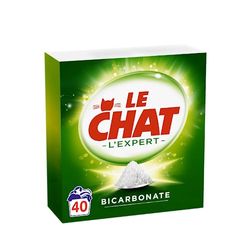 Le Chat L'Expert Bicarbonate – Lessive en Poudre – 40 Lavages (2.600kg) – Lessive au Bicarbonate – Blanc et Couleurs