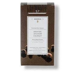 KORRES - KORRES - Coloration Permanente aux Extraits Végétaux - Couvre 100% des Cheveux Blancs - Sans Ammoniaque, Sans PPD - 5.7 Chocolat