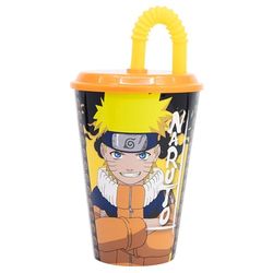 Stor Naruto Reusable Kids Cup with Lid and Straw, 430 ml