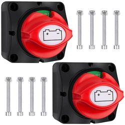 2 stycken batteriströmbrytare, 12 V, 24 V, 48 V, Bolatus 275 A, huvudbrytare, batteribrytare, 1–2 buth-av-strömbrytare, batteri, separation, mästare, för bil, lastbil, båt, jakt, husvagn, motorcykel,