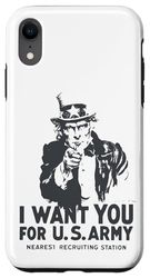 Custodia per iPhone XR Uncle Sam, poster vintage con scritta "I Want You For U.S. Army"