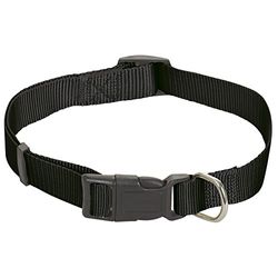 CHAPUIS SELLERIE Halsband voor honden en katten, verstelbaar, nylon, zwart, 10 mm, 20-35 cm, maat XS