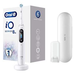 Oral-B iO Series 8n Brosse à Dents Électrique Rechargeable avec 1 Manche Intelligence Artificielle, 1 Brossette et 1 Étui de Voyage Premium Offert