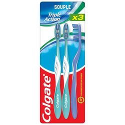COLGATE - Miękka szczoteczka do zębów Colgate Triple Action - Zestaw 3 szczotek