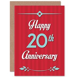 Wee Blue Coo ANNIVERSARY HAPPY 20TH TWENTIETH NEW ART GREETINGS GIFT CARD