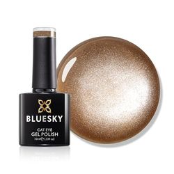 Bluesky Cat Eye Gel Nail Polish 10ml, Golden Nectar - SJC09, Gold Magnetic Nail Polish with Cat Eye Effect for LED UV Lamp, Long-Lasting, Salon & Home Manicures