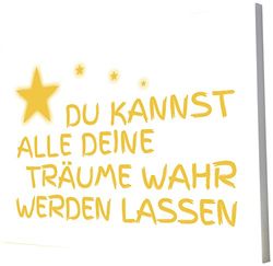 Little Helper UCNBE128-06G Feel Good Art Tableau sur toile avec citations en langue allemande Typographie moderne Jaune 30 x 20 cm