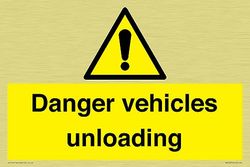 Danger Vehicles Unloading Sign - 300x200mm - A4L