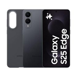 SAMSUNG Galaxy S25 Edge con Silicone Cover, Smartphone AI con 3 anni di Garanzia del produttore, RAM 12GB, 256GB, Titanium Jetblack